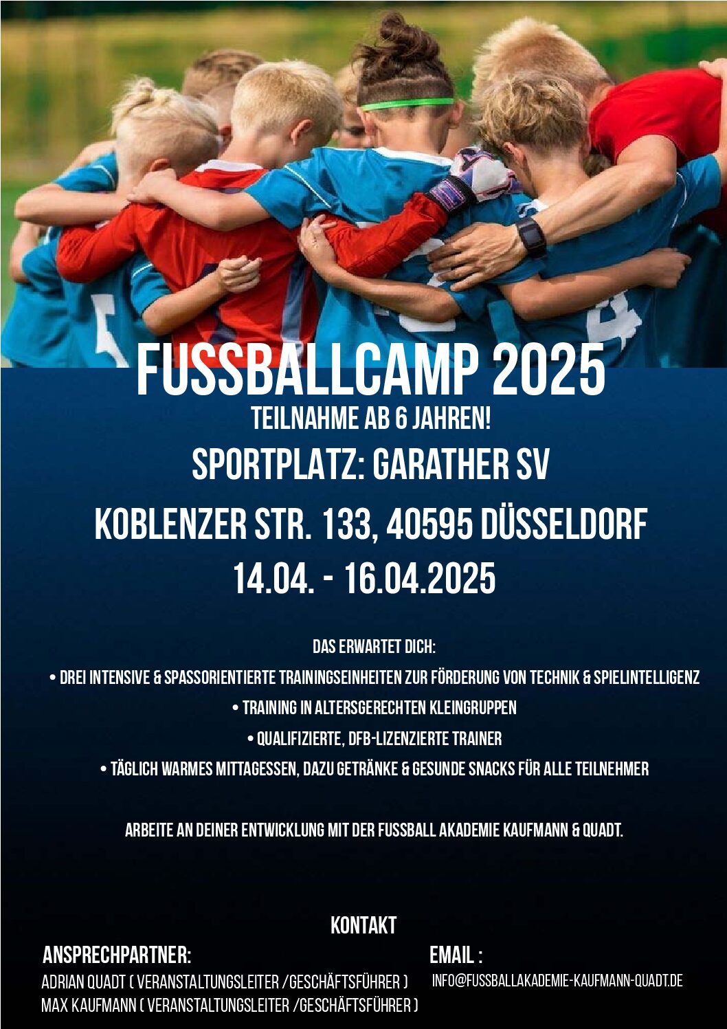 Ticket für das Fussballcamp 14.04. - 16.04.2025 | Täglich von 10:00 - 15:00 Uhr
